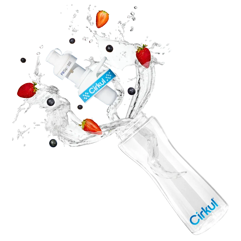 22oz. Plastic Bottle & Blue Comfort Grip Lid